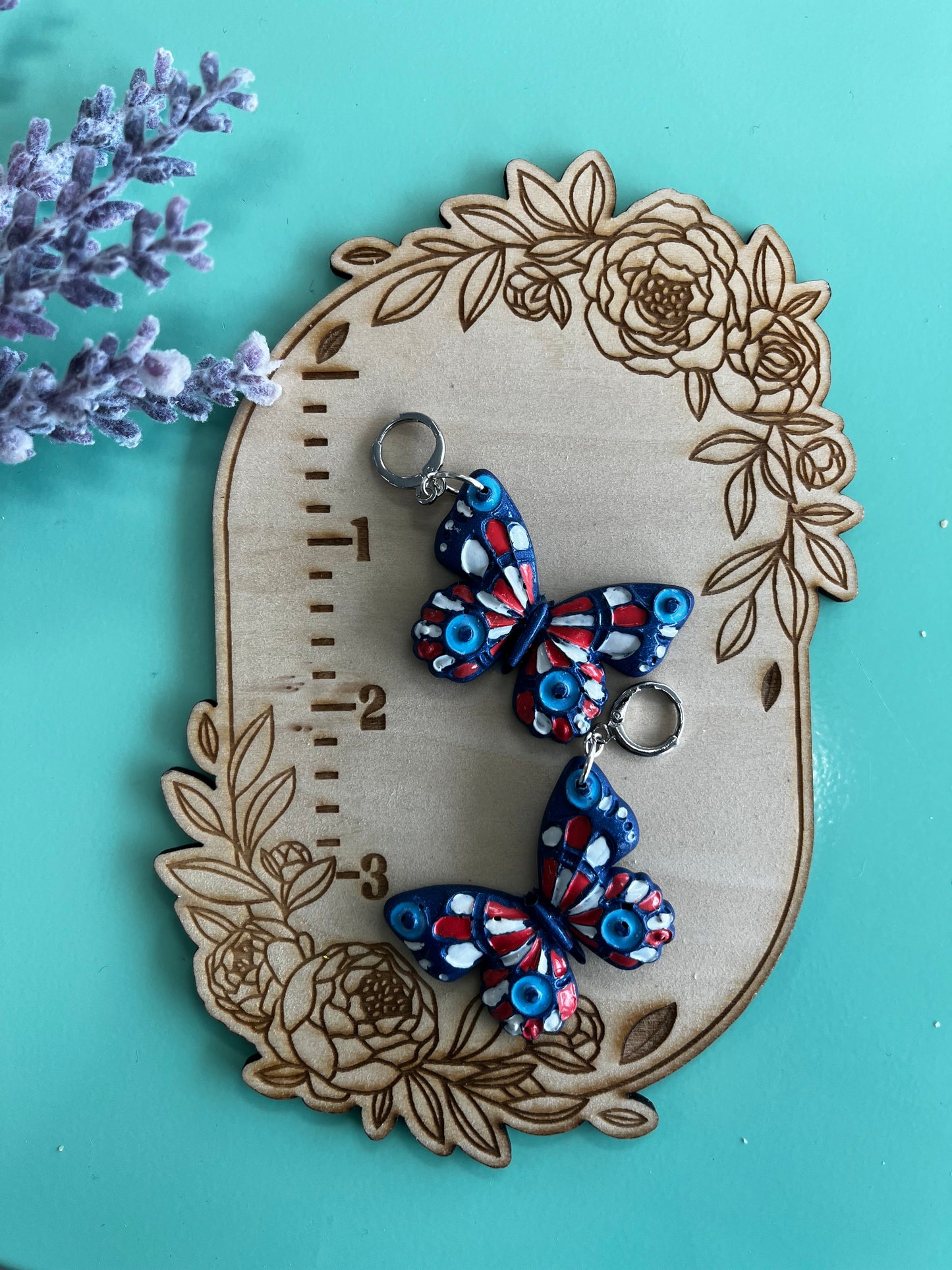 Painted Butteflies White and Coral