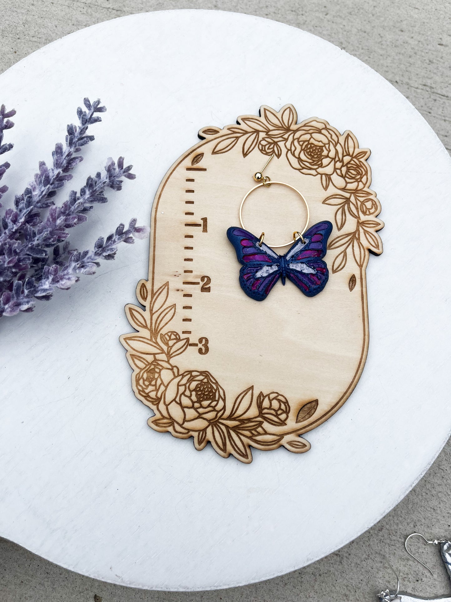 Painted Butteflies Silver Pink Purple
