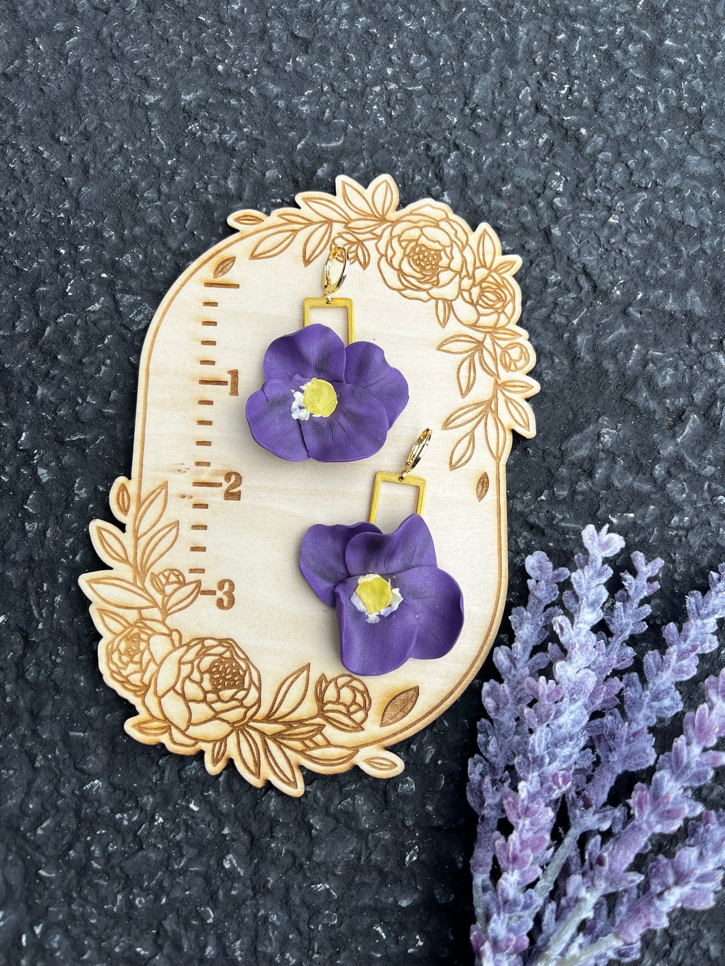 Purple Flower Dangles