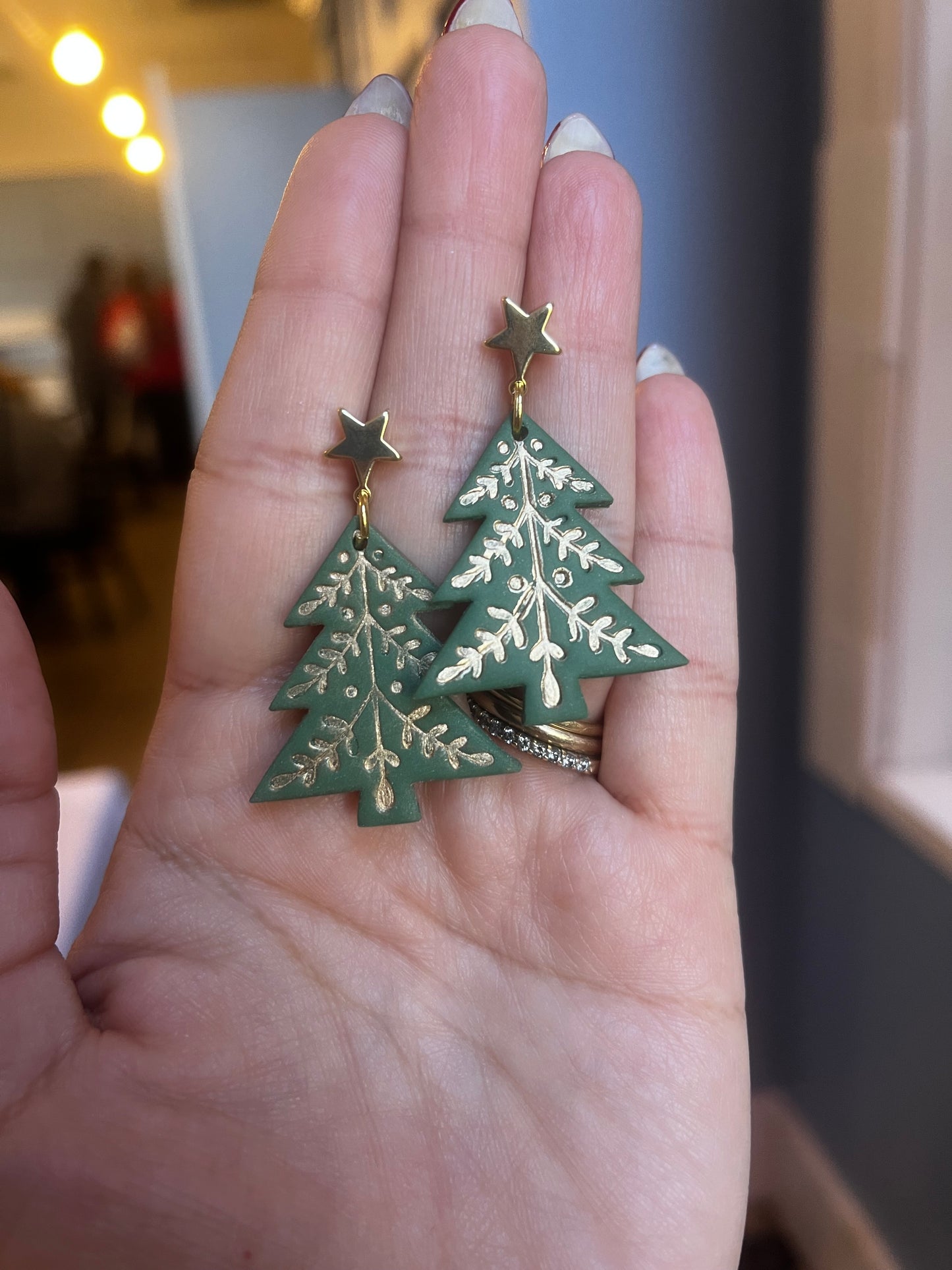Christmas Tree Green and Gold with Star