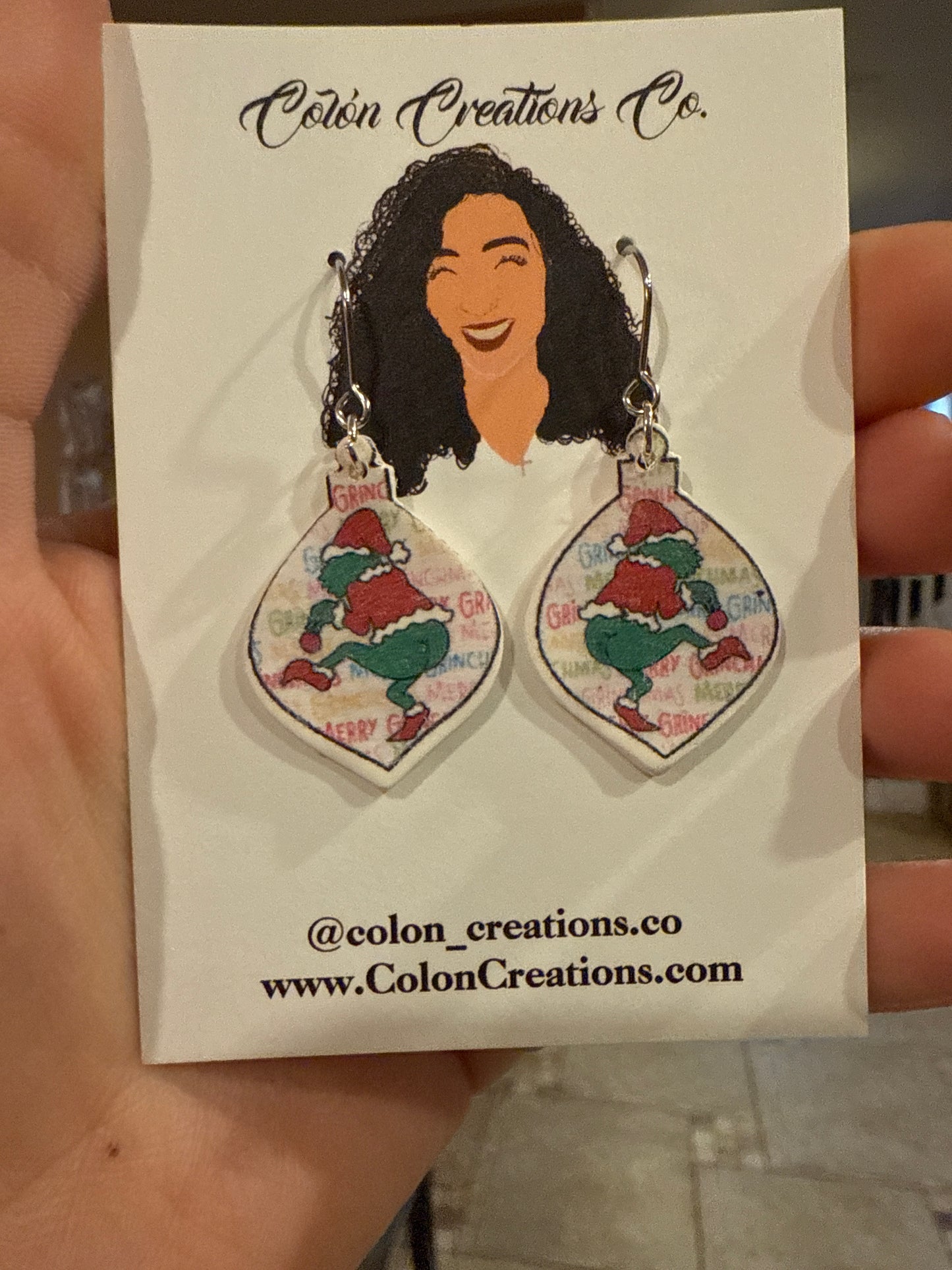Grinch Ornament Earrings