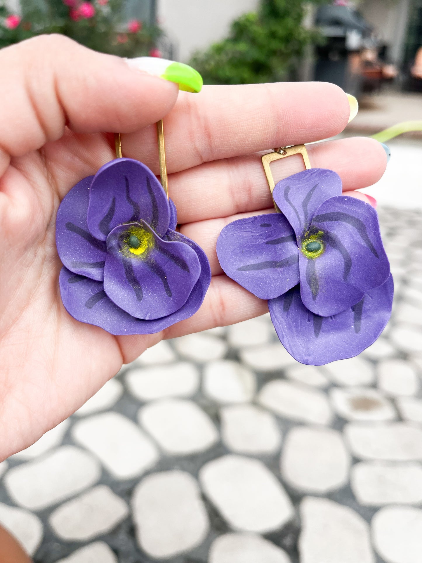 Purple Flower Dangles