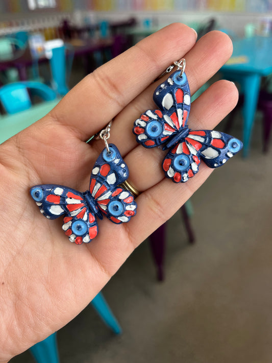 Painted Butteflies White and Coral
