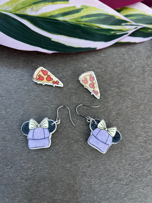 Magic Mouse Pack Pizza Studs and Purple Hat Dangles