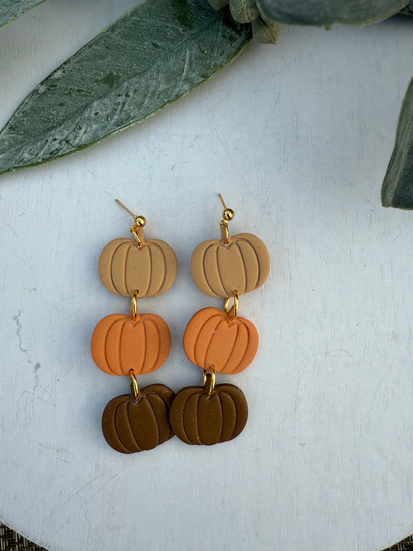 Three Pumpkins Orange, Gold, Brown