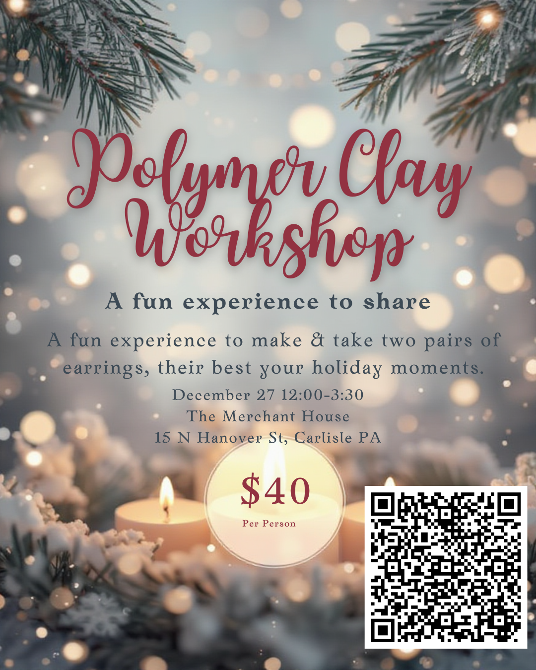 December 27, 2025 Clay Earring Workshop