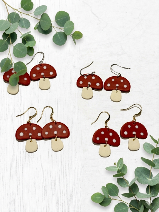 Red and White Mushroom Dangle