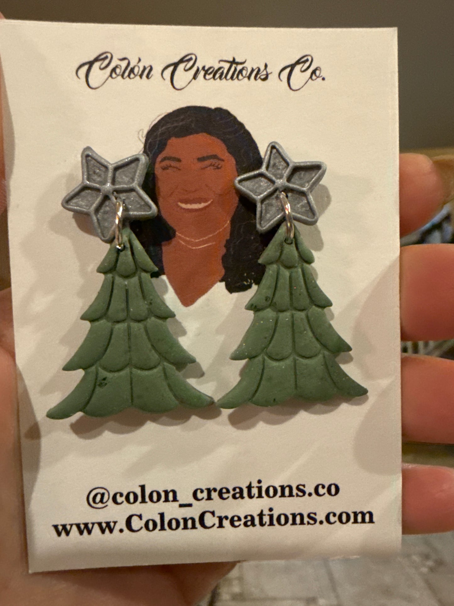 Christmas Tree Green and Silver Star