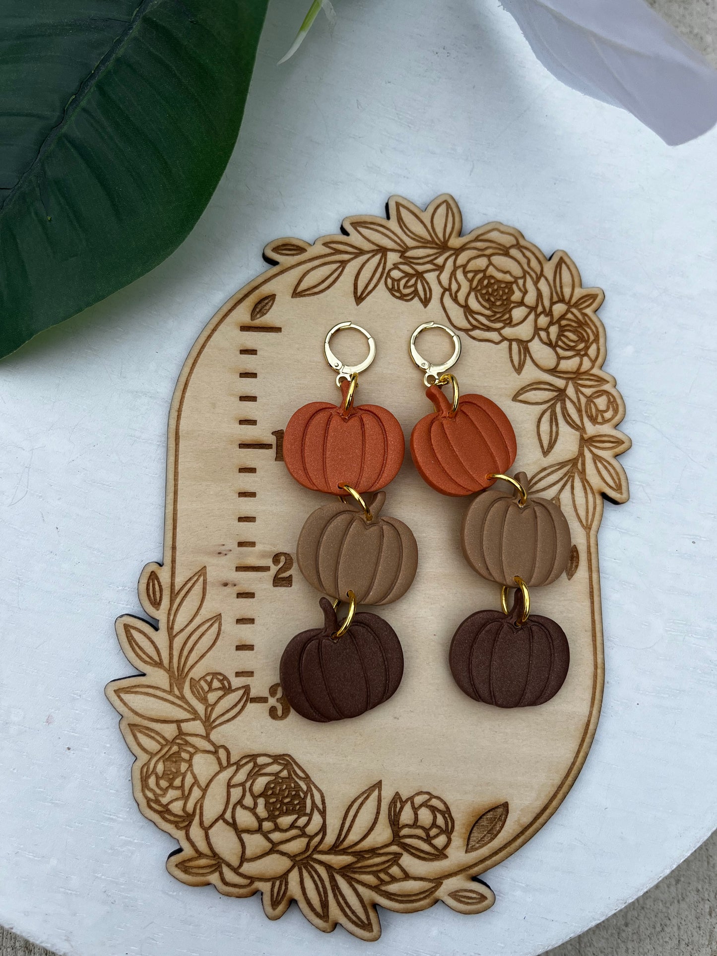Three Pumpkins Orange, Gold, Brown