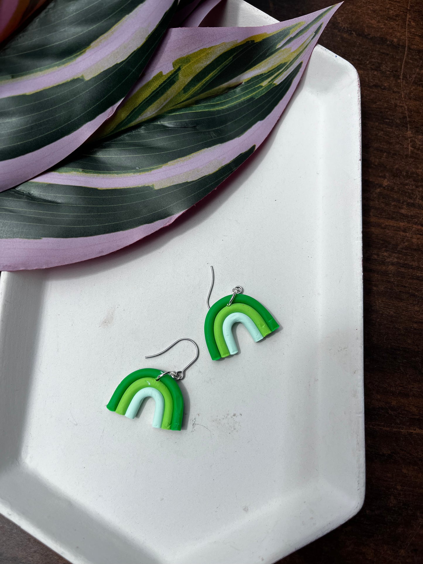 Green Rainbow Dangles
