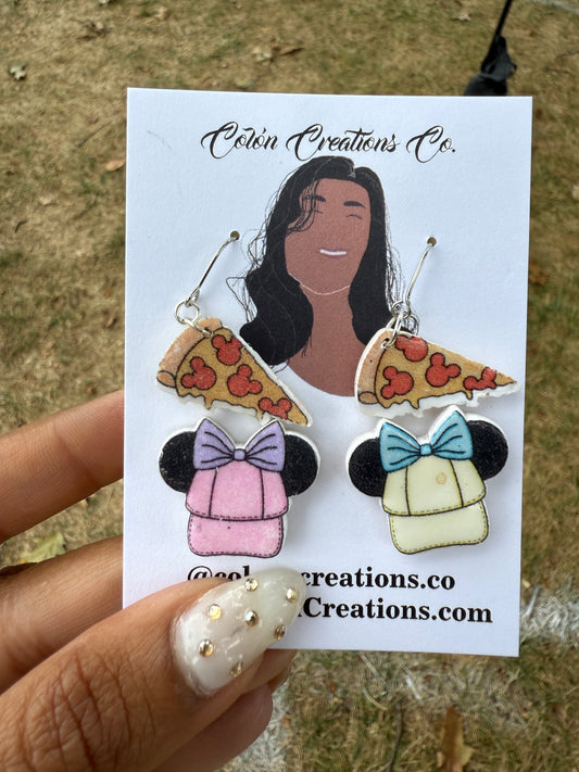 Magic Mouse Pizza Dangles and Hat Studs