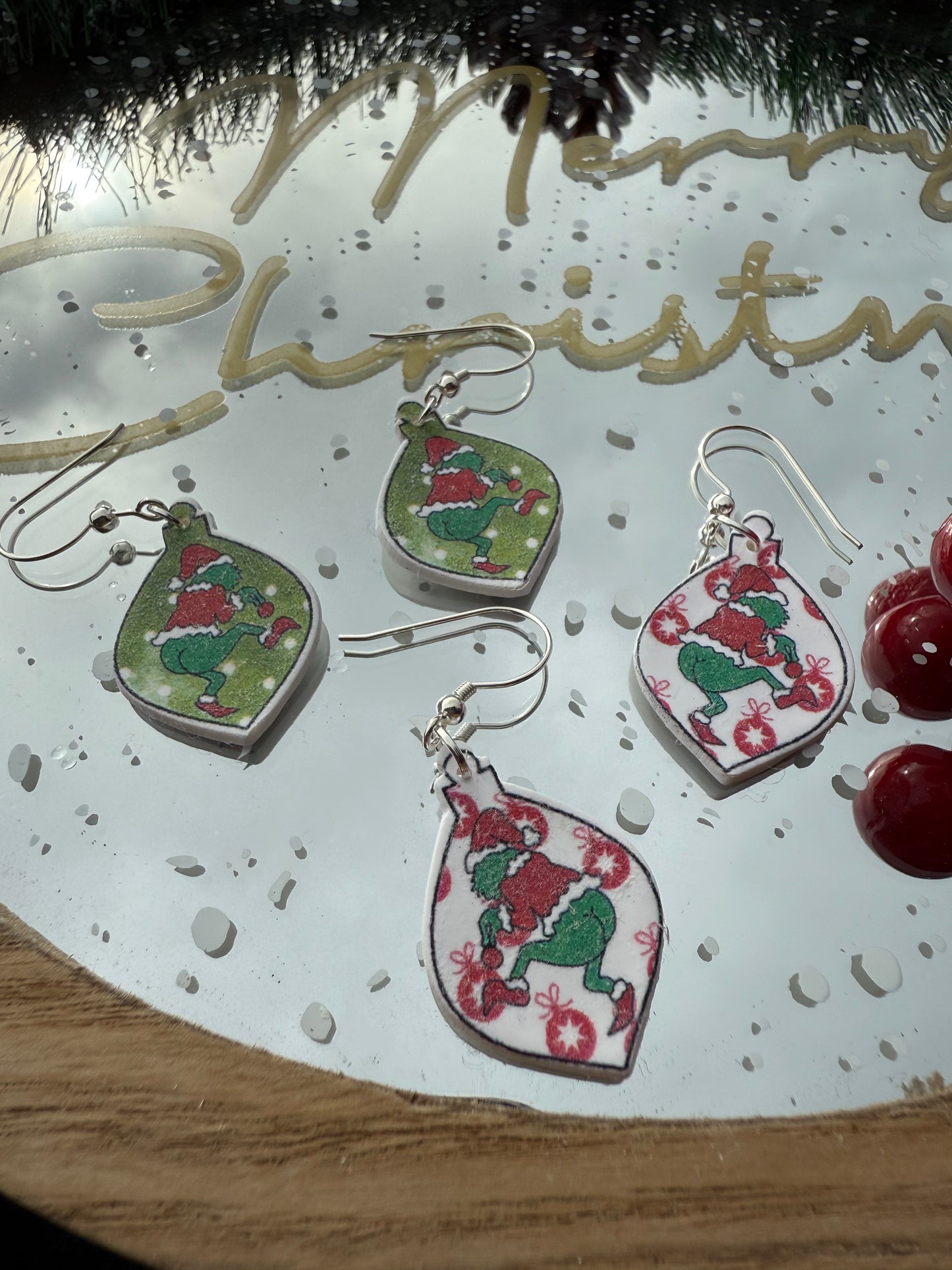 Grinch Ornament Earrings