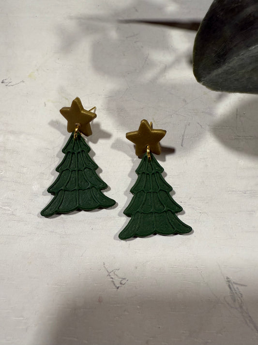Christmas Tree Green and Gold Star