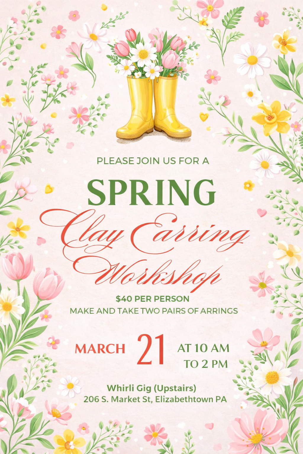 March 21, 2026 Clay Earring Workshop