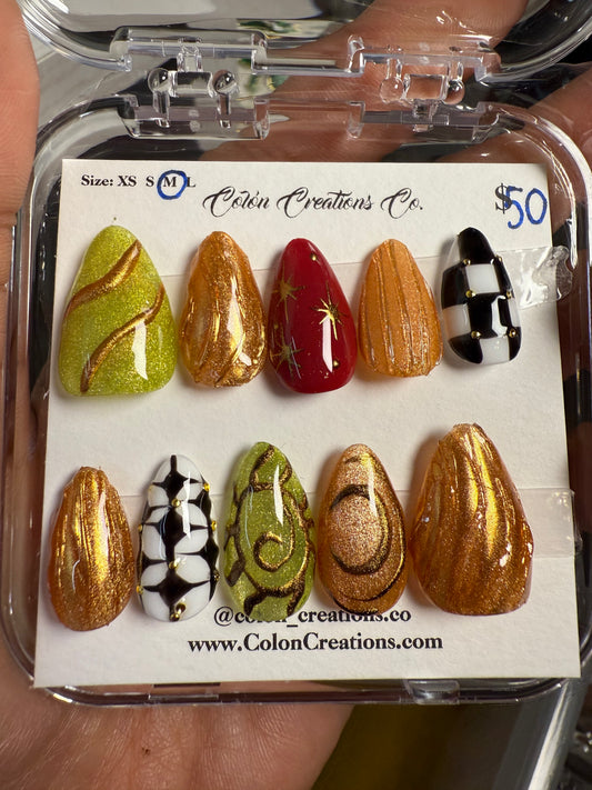 Size Medium, Short Almond, Celestial Fall Cat Eye