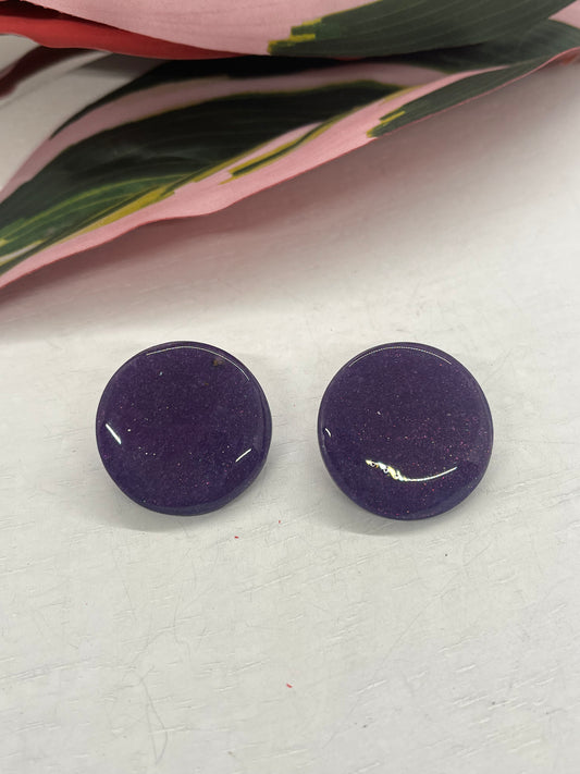 Oversized Stud Purple Shimmer