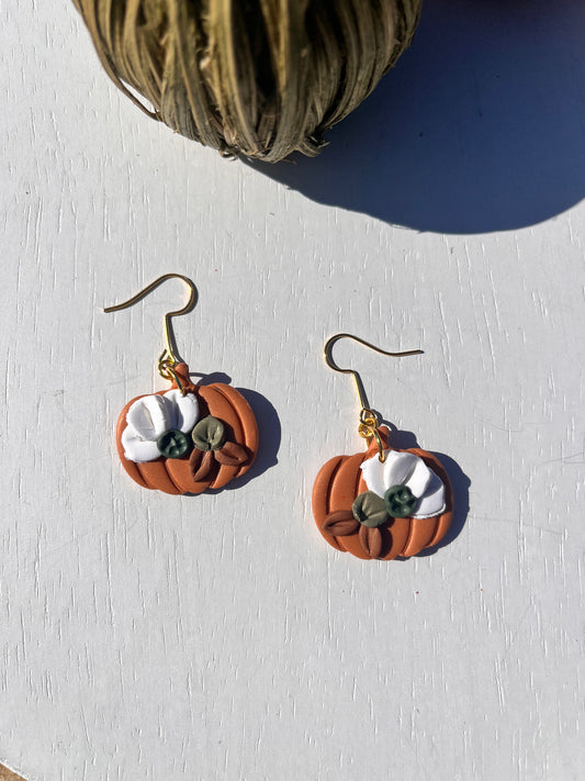 Pumpkin Floral on Gold Hook