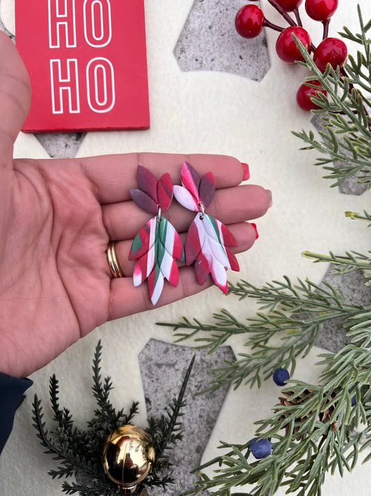 Red White Green Leaf Dangle